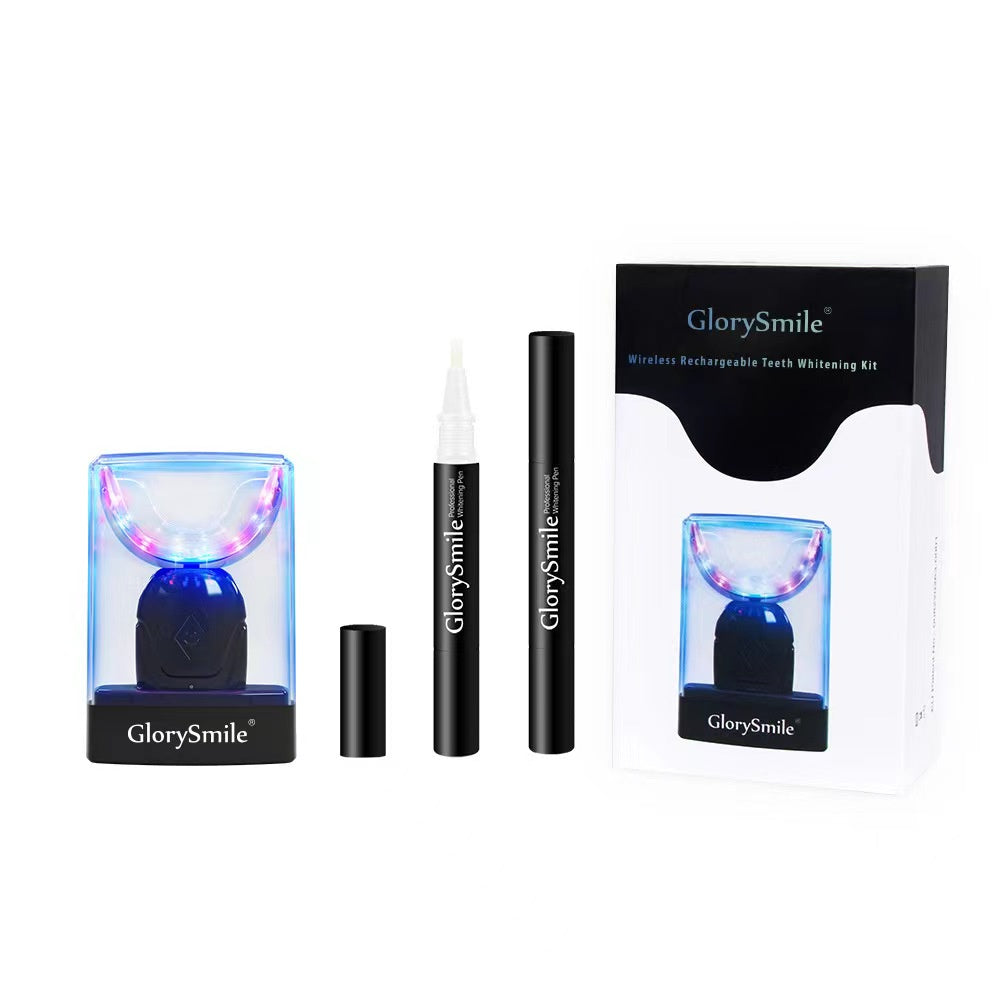 GROLY SMILE 32 LED Dual-Light Rechargeable Teeth Whitening Kit Wireless With 3 Whitening Gel/ Led Pemutih Gigi Set