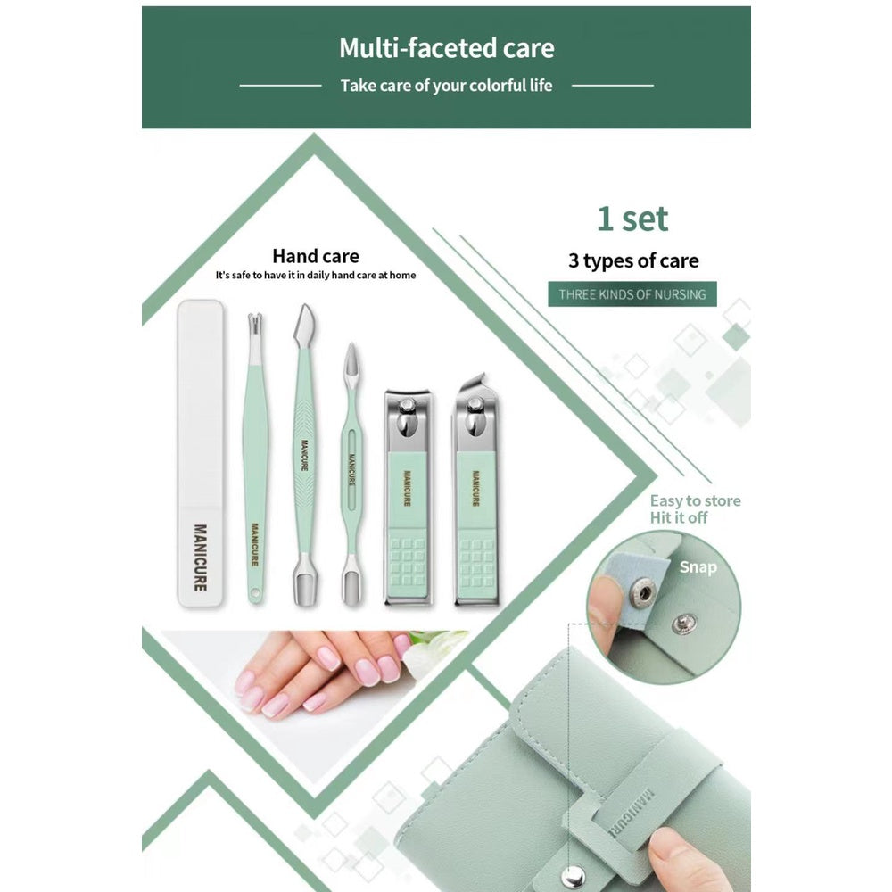 12 Pcs Nail Clippers Knife Set Stainless Steel Nail Cutter Professional Scissors with Folding storage Bag Utility