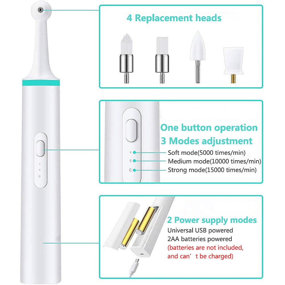 Portable Dental Polisher Tooth Polishing Teeth Whitener Whitening Polisher Stain Remover Tools Cleaner