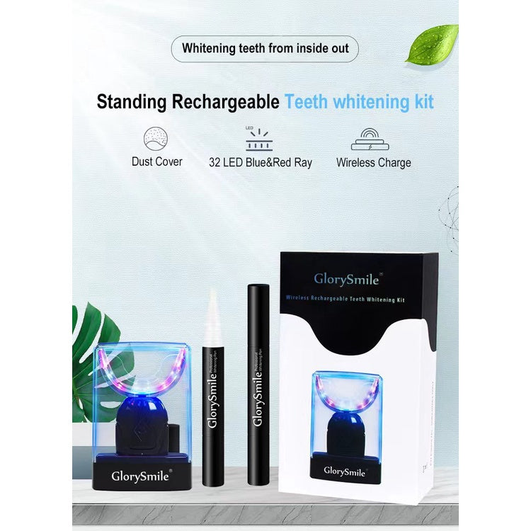 GROLY SMILE 32 LED Dual-Light Rechargeable Teeth Whitening Kit Wireless With 3 Whitening Gel/ Led Pemutih Gigi Set