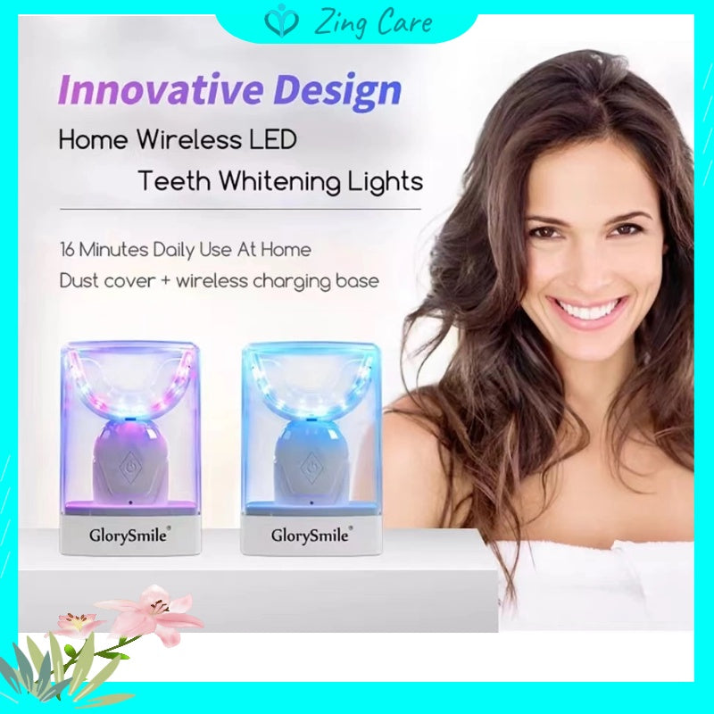 GROLY SMILE 32 LED Dual-Light Rechargeable Teeth Whitening Kit Wireless With 3 Whitening Gel/ Led Pemutih Gigi Set