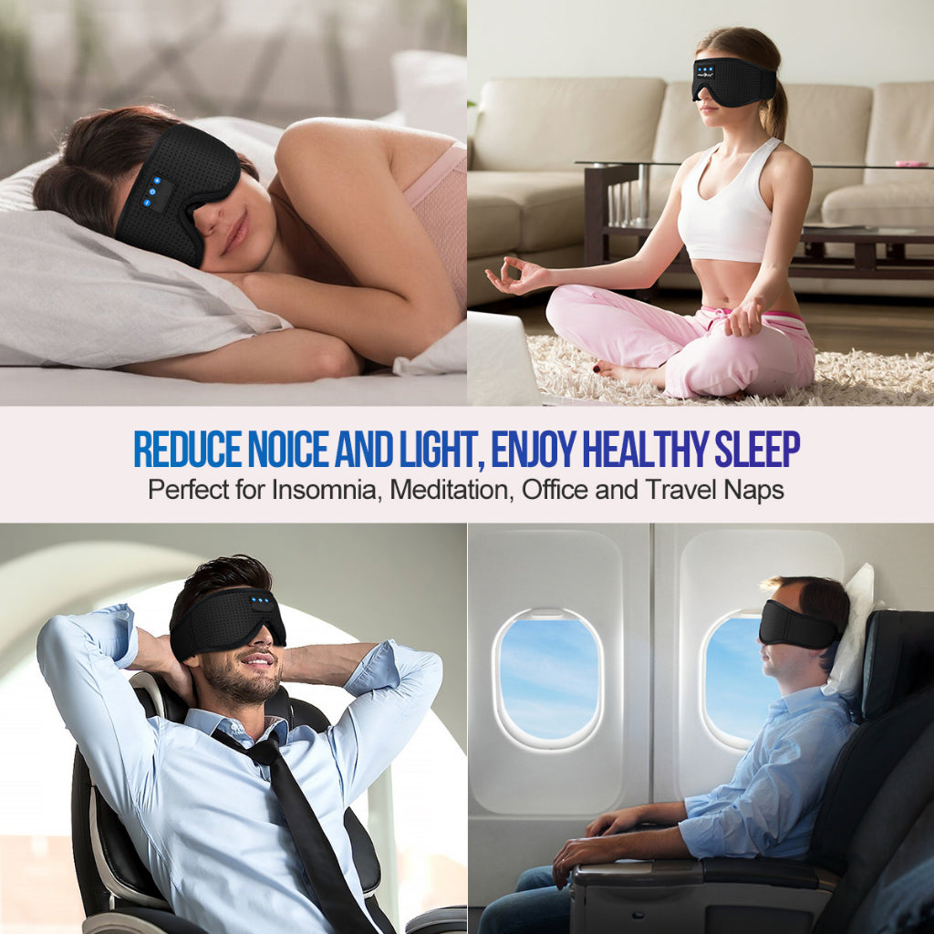 Bluetooth 5.2 Sleep Headphones Breathable Washable Disassemble 3D Sleeping Mask for Home Office Relaxation