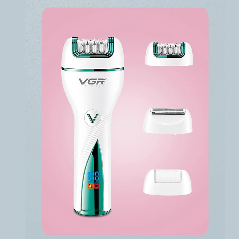 3in1 Women Epilator Electric Female Shaver Leg Body Hair Removal Facial Lip Chin Lady Bikini Trimmer Rechargeable Callus