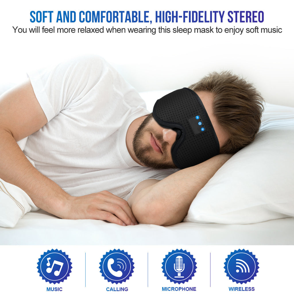 Bluetooth 5.2 Sleep Headphones Breathable Washable Disassemble 3D Sleeping Mask for Home Office Relaxation