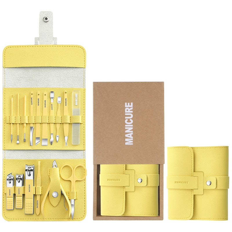 12 Pcs Nail Clippers Knife Set Stainless Steel Nail Cutter Professional Scissors with Folding storage Bag Utility