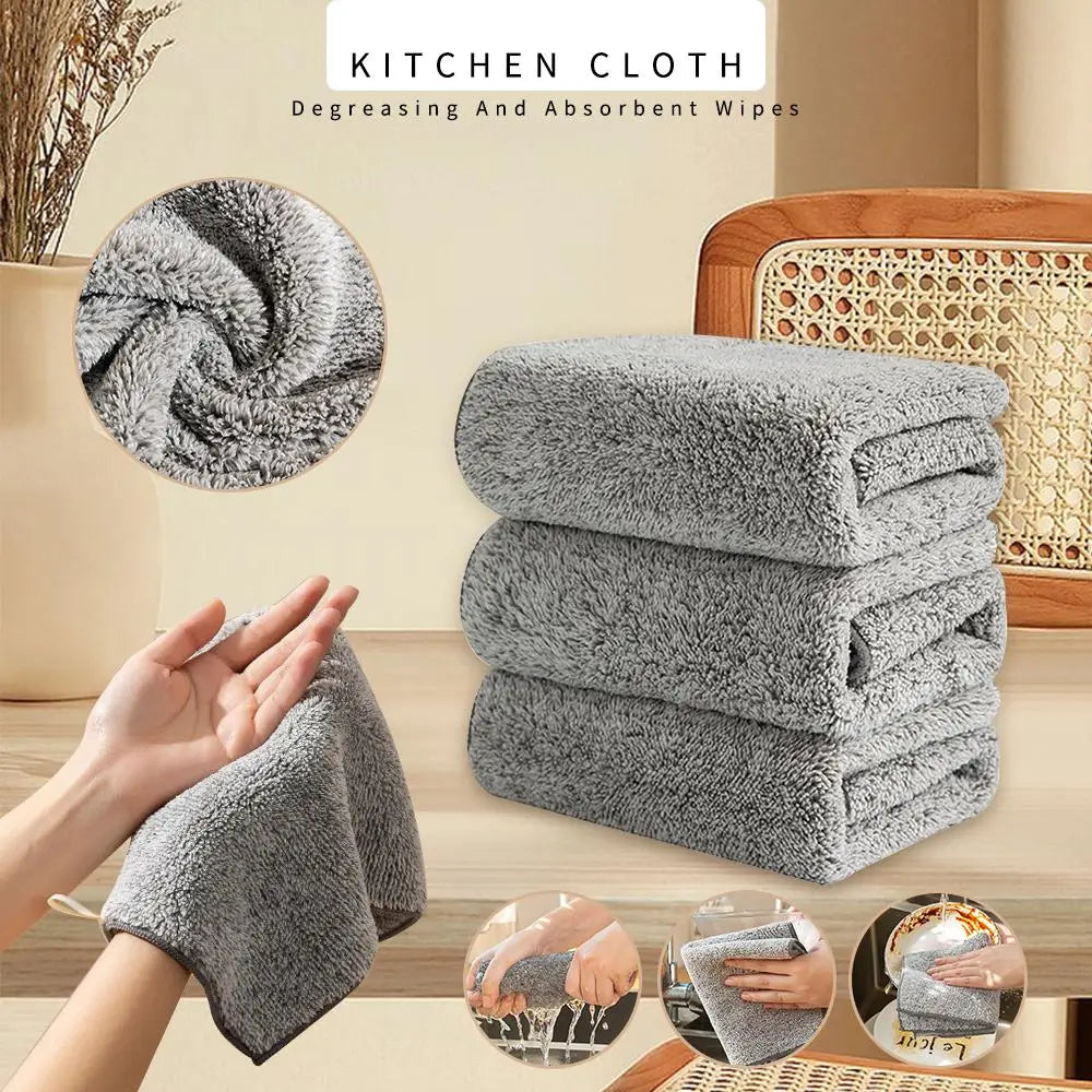Japanese Bamboo Charcoal Kitchen Cloth Cleaning Cloth Kain Dapur Towel Dish Cloth Table Cloth