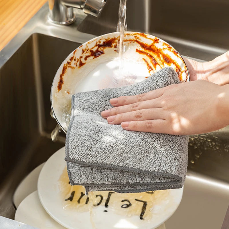 Japanese Bamboo Charcoal Kitchen Cloth Cleaning Cloth Kain Dapur Towel Dish Cloth Table Cloth
