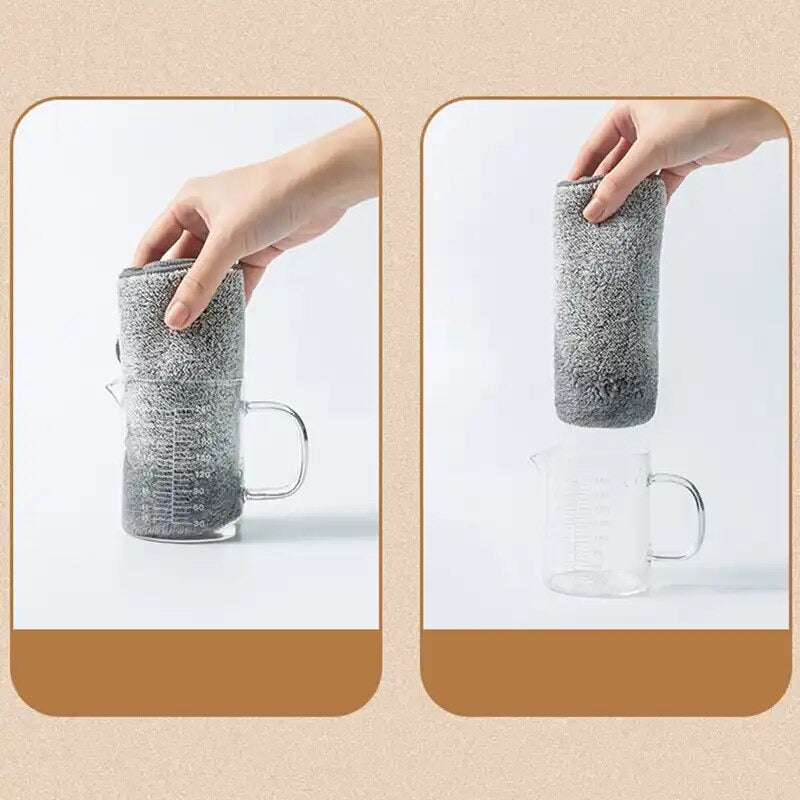 Japanese Bamboo Charcoal Kitchen Cloth Cleaning Cloth Kain Dapur Towel Dish Cloth Table Cloth