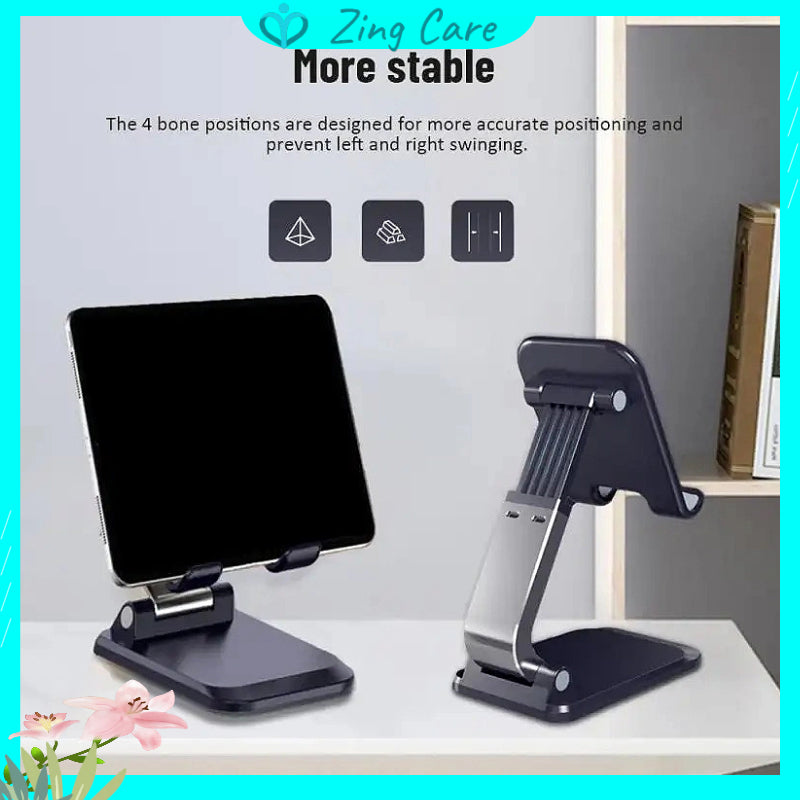 Desk Phone Holder Adjustable Angle Folding Widened Telescopic Rod Strong Bearing Multifunctional Compact Desktop Phone