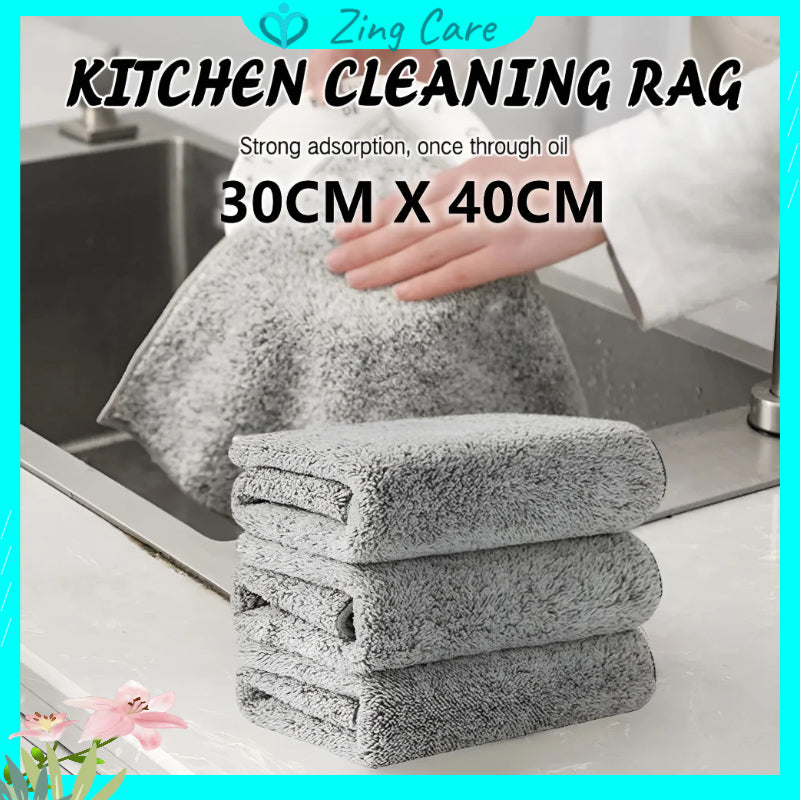 Japanese Bamboo Charcoal Kitchen Cloth Cleaning Cloth Kain Dapur Towel Dish Cloth Table Cloth