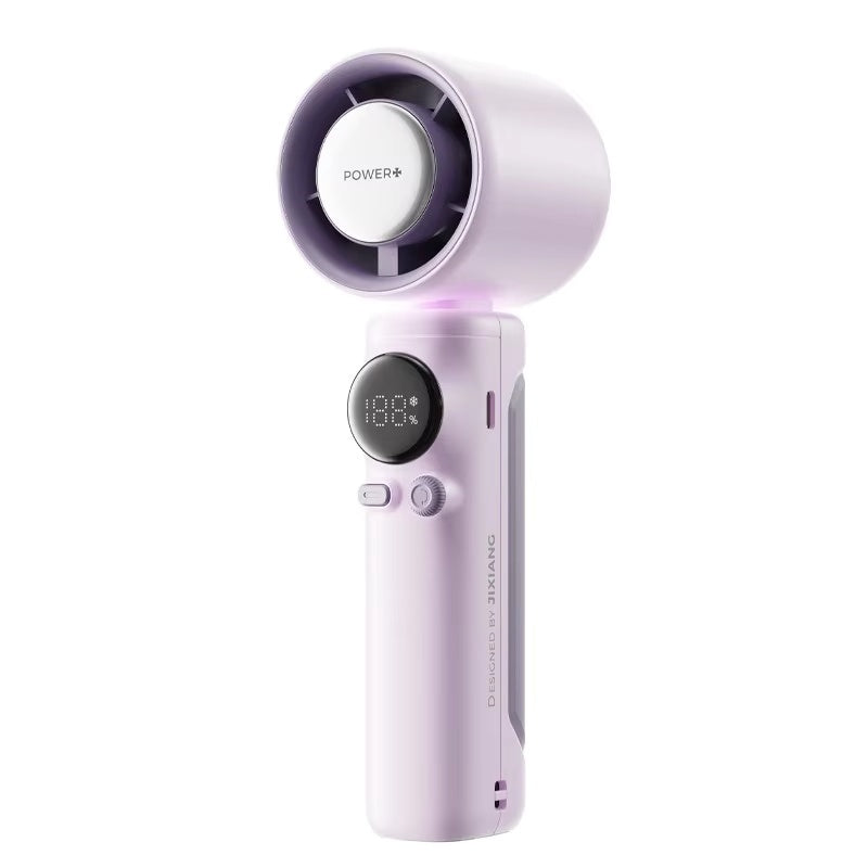 100-Speed Handheld Ice Fan with 4000mAh Battery & LED Indicator - Fast Cooling with Stepless Wind Adjustment