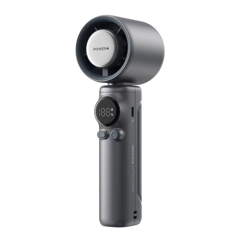 100-Speed Handheld Ice Fan with 4000mAh Battery & LED Indicator - Fast Cooling with Stepless Wind Adjustment
