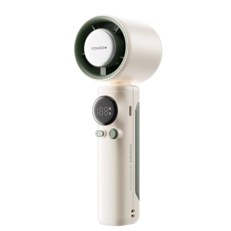 100-Speed Handheld Ice Fan with 4000mAh Battery & LED Indicator - Fast Cooling with Stepless Wind Adjustment