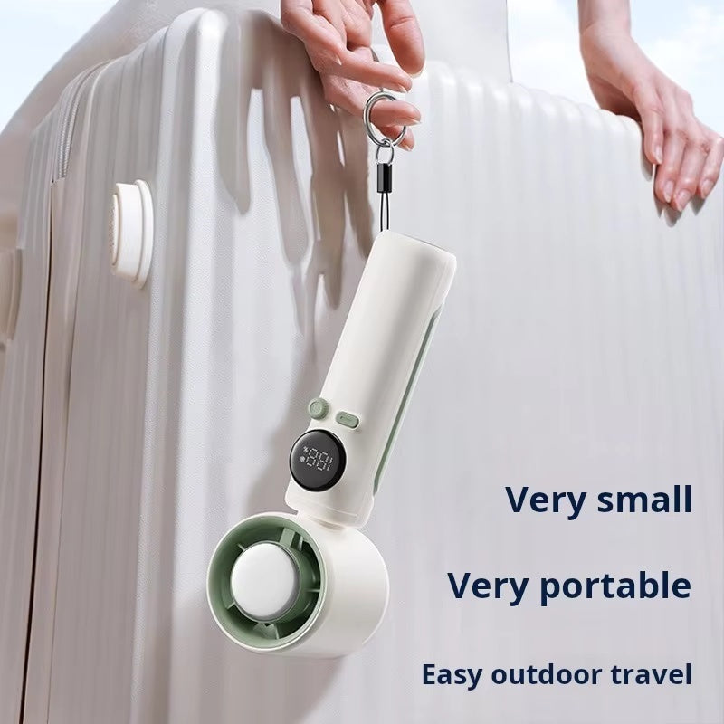 100-Speed Handheld Ice Fan with 4000mAh Battery & LED Indicator - Fast Cooling with Stepless Wind Adjustment