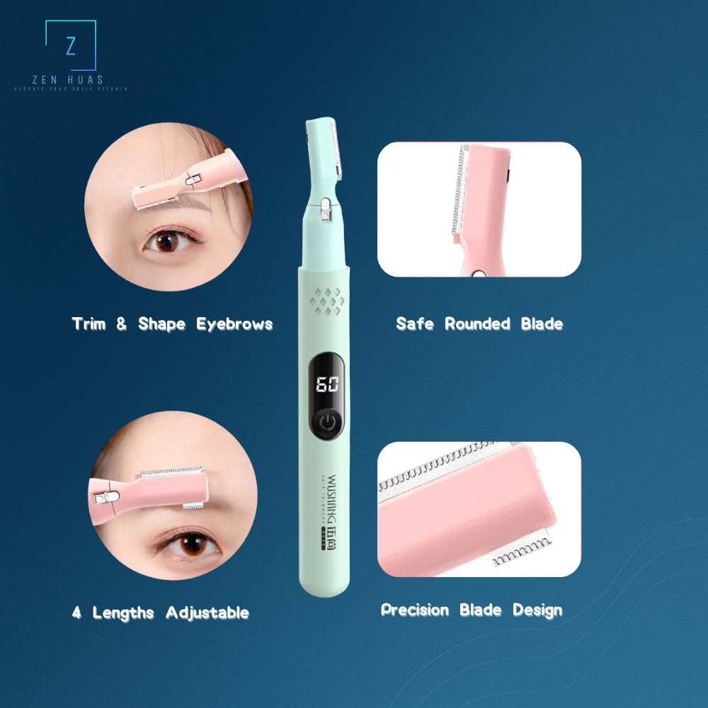 Multifunction Eyebrow Trimmer For Face & Body| LED Display · Portable · Washable · Skin-Friendly