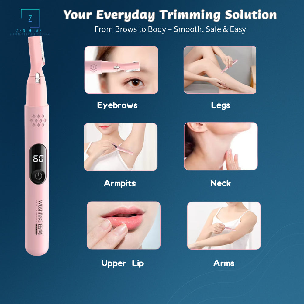 Multifunction Eyebrow Trimmer For Face & Body| LED Display · Portable · Washable · Skin-Friendly