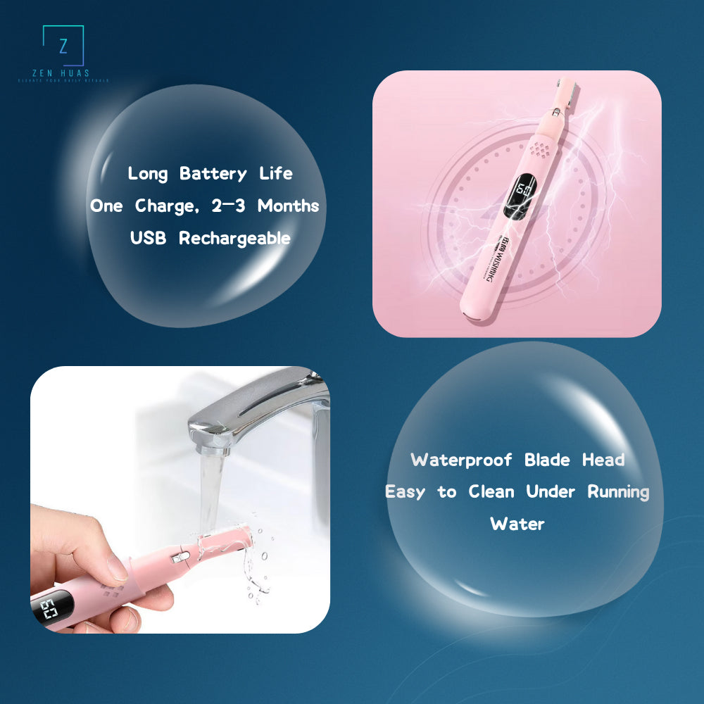 Multifunction Eyebrow Trimmer For Face & Body| LED Display · Portable · Washable · Skin-Friendly