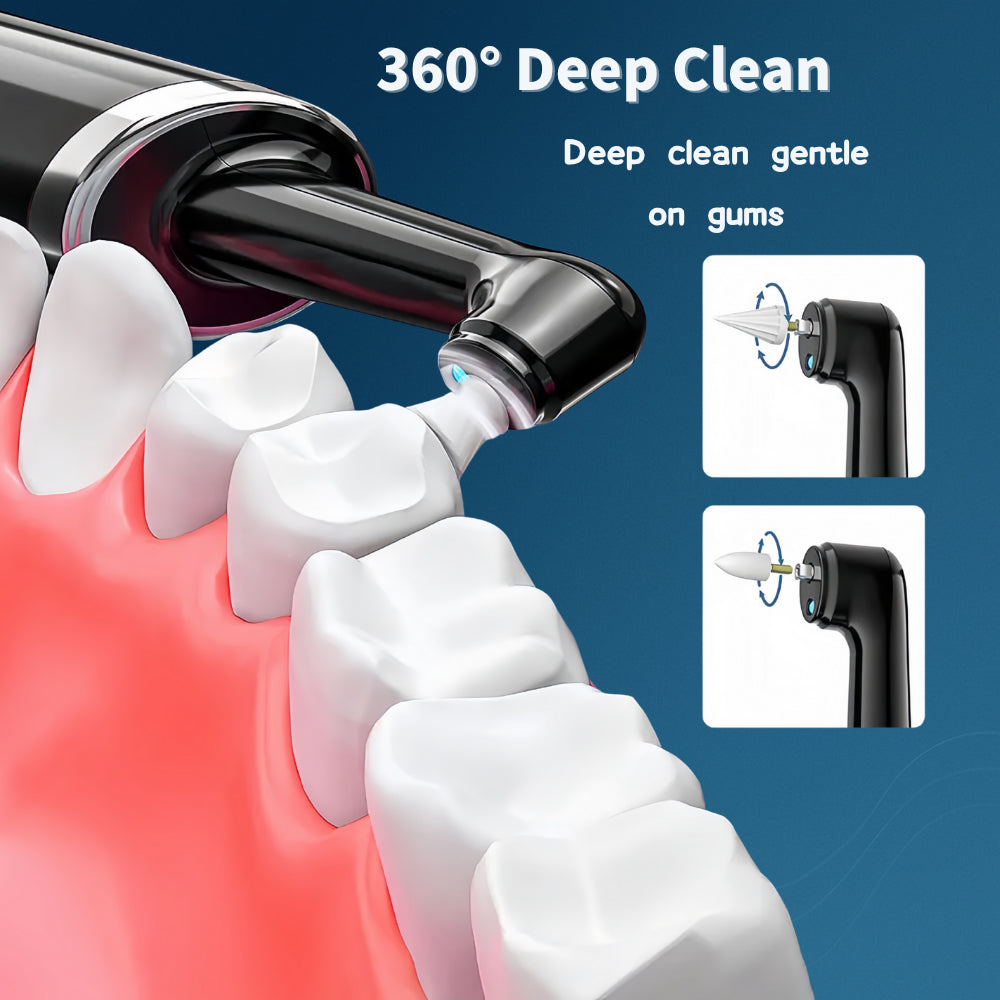 Electric Tooth Polisher 5-in-1 | 5 Modes, LED Light, Type-C, IPX6 Waterproof, Works with Any Toothpaste