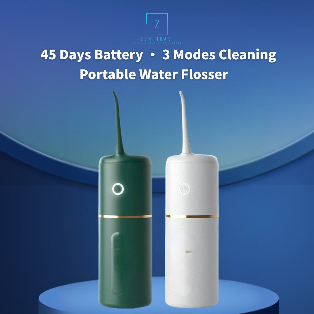 Portable Water Flosser / Cordless Oral Irrigator – 3 Modes, 45 Days Battery, IPX7 Waterproof | Pembersih Gigi Tanpa