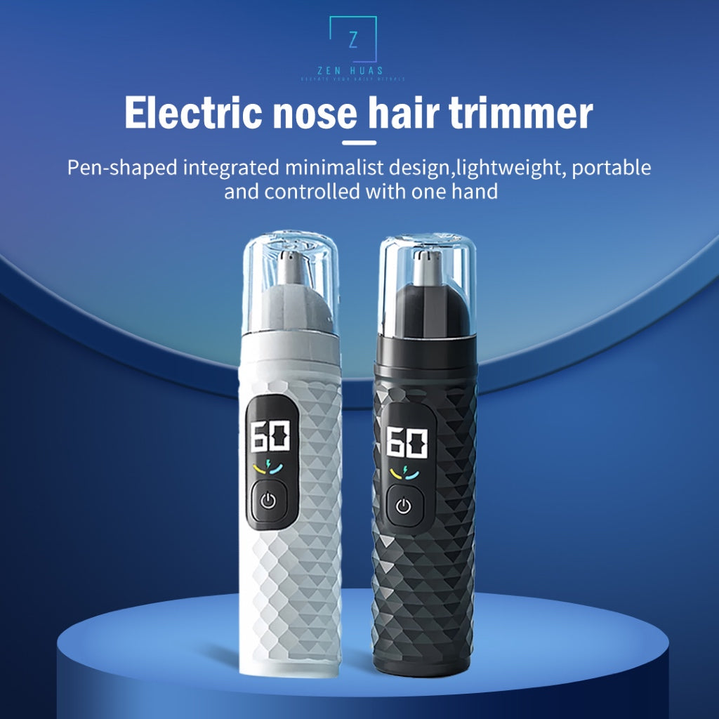 Electric Nose Hair Trimmer for Men & Women | Portable Rechargeable Grooming Tool with LED Display | 3D Arched Blade & Hi