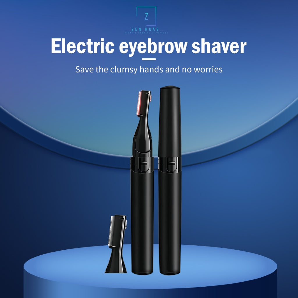 Electric Eyebrow Trimmer for Women & Men | Dual-Head Precision Shaver with R-Type Safety Blade | Gentle & Painless Hair