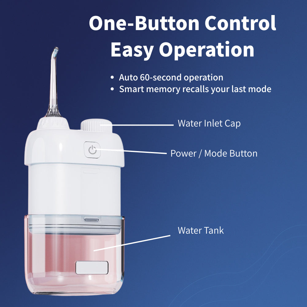 Mini Cordless Water Flosser – Portable Dental Oral Irrigator, Deep Cleaning 2–140PSI Jet, Gum Care & Travel-Friendly