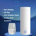 400ML Portable Electric Travel Kettle | Fast Heating | UK Plug | 304 Stainless Steel | Double Wall Insulation | Mini Boi