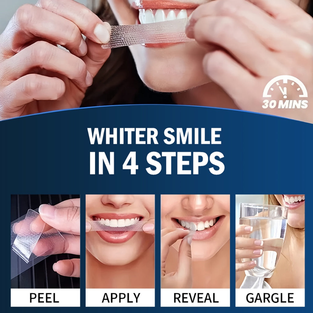 5D Teeth Whitening Strips | Professional Dental Care Whitening Kit for Home Use | Easy Peel