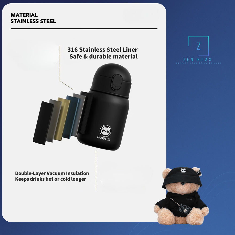HOTPLUS Teddy Bear Vacuum Flask Gift Set | Insulated Bottle + Bear Plush | Couple Gift | Birthday Present