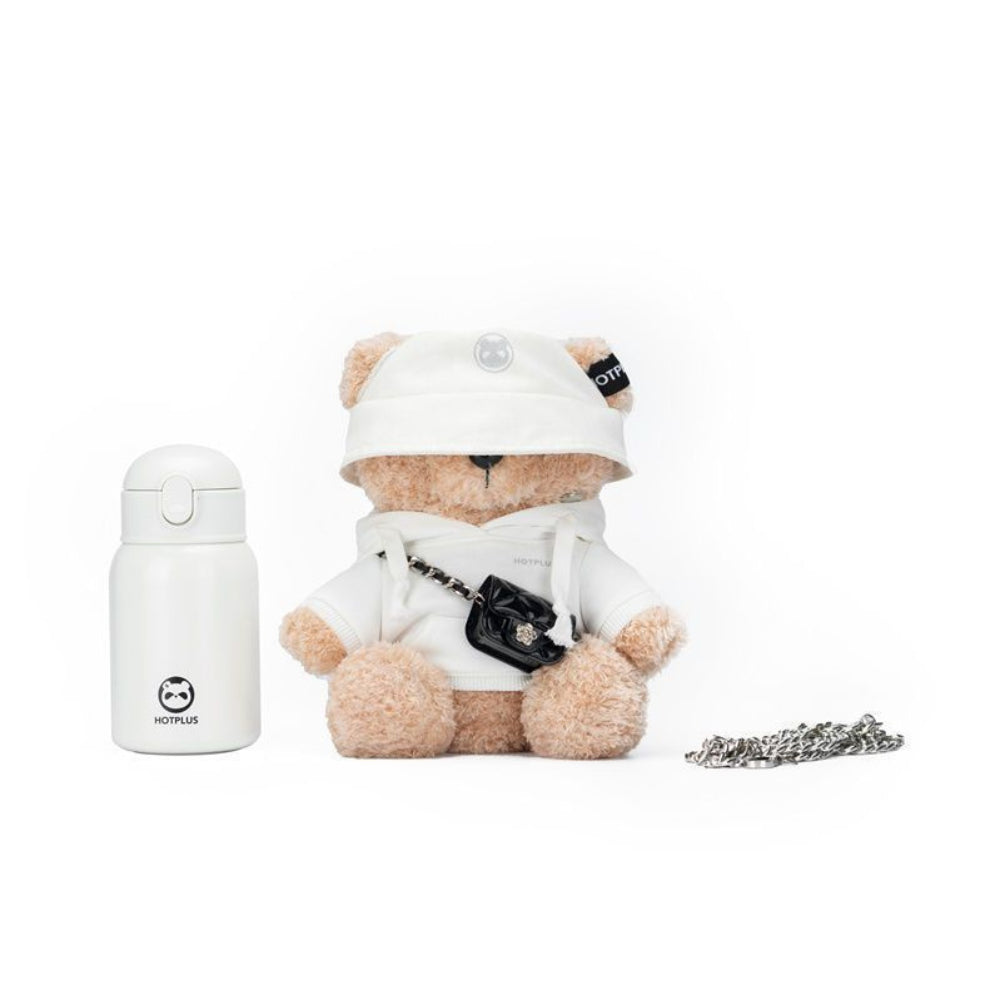 HOTPLUS Teddy Bear Vacuum Flask Gift Set | Insulated Bottle + Bear Plush | Couple Gift | Birthday Present