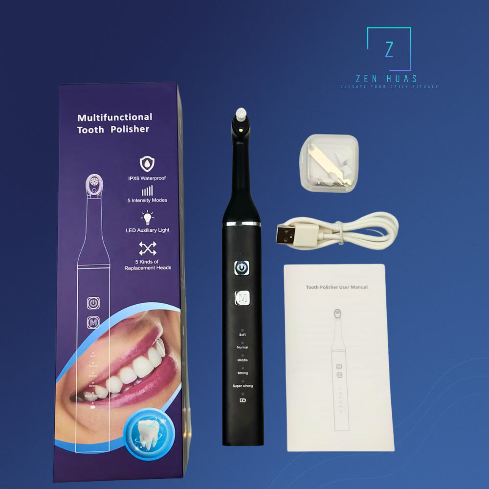 Dental Polisher Tooth Cleaner | Electric Teeth Whitening & Polishing Tool | Remove Plaque, Tartar & Yellow Stains