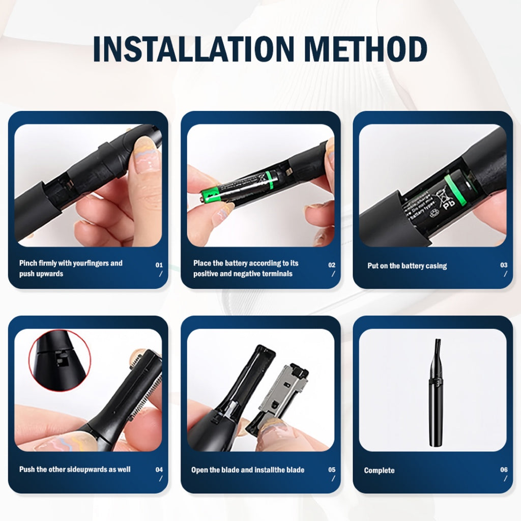 Electric Eyebrow Trimmer for Women & Men | Dual-Head Precision Shaver with R-Type Safety Blade | Gentle & Painless Hair