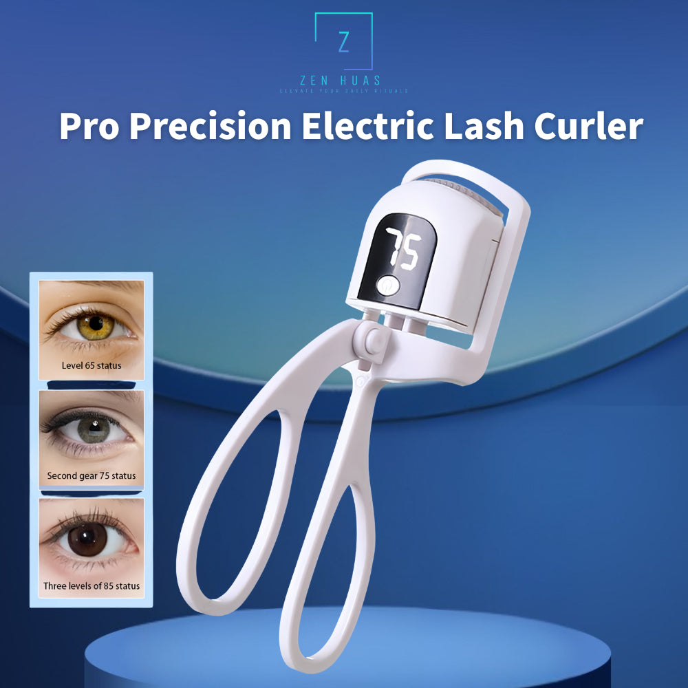 Pro Precision Electric Heated Eyelash Curler | Smart Digital Lash Curler with LED Display, 3 Adjustable Heat Levels 65°C