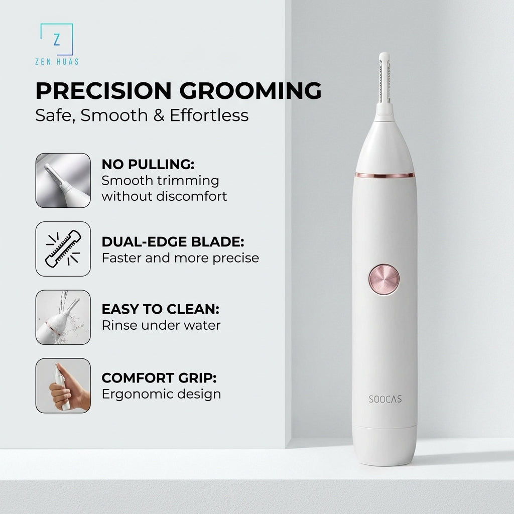 Nose Hair Trimmer Electric Nose & Ear Hair Trimmer Men Eyebrow Trimmer Portable Waterproof Grooming Tool No Pull Safe Pr