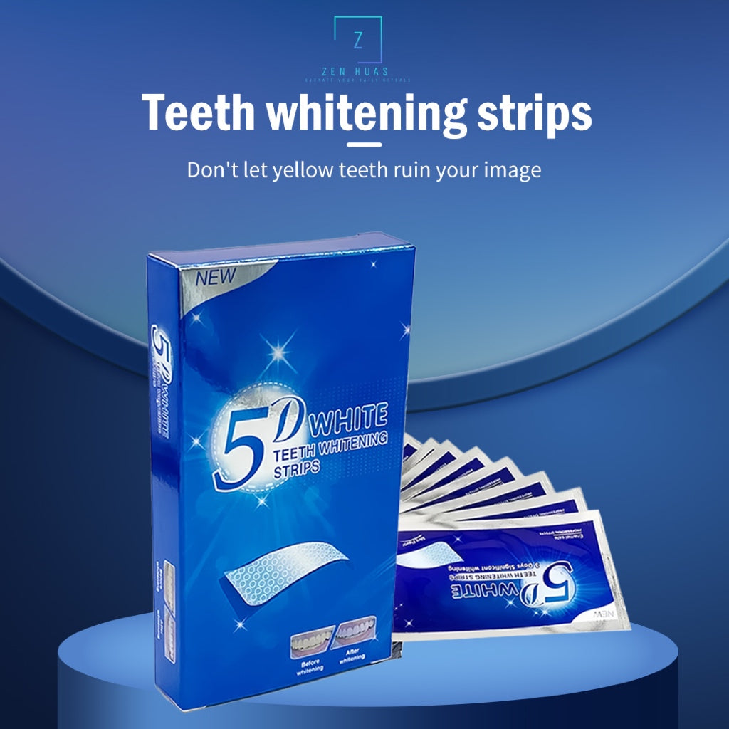 5D Teeth Whitening Strips | Professional Dental Care Whitening Kit for Home Use | Easy Peel