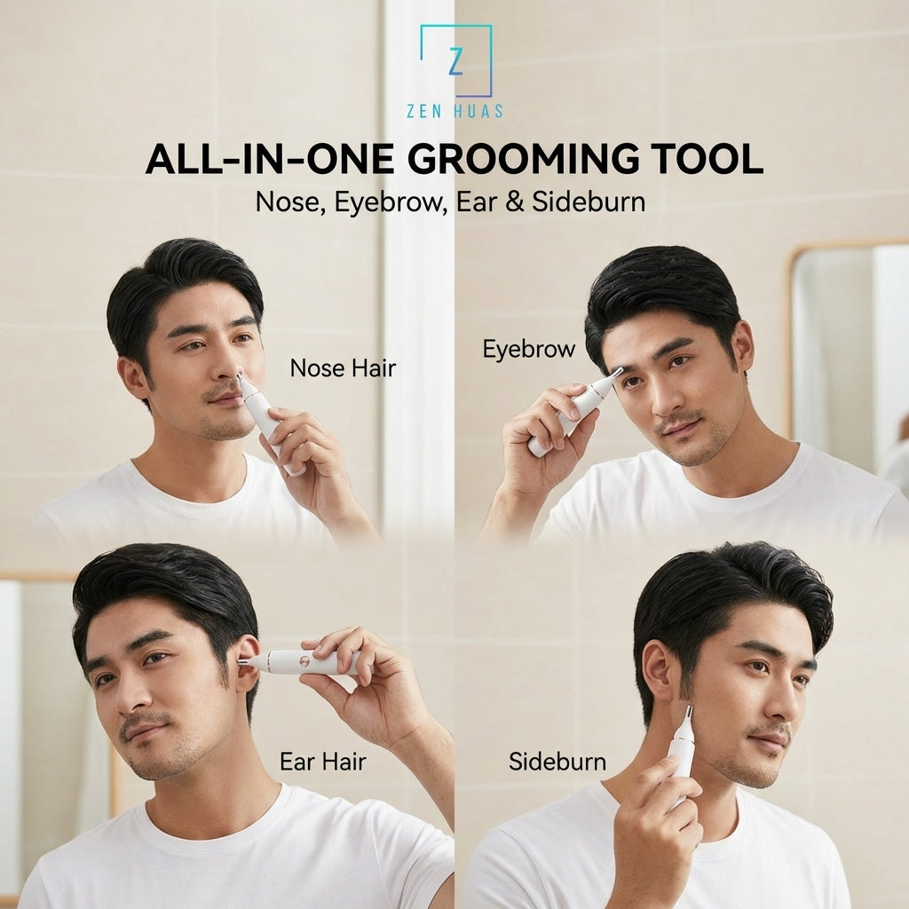 Nose Hair Trimmer Electric Nose & Ear Hair Trimmer Men Eyebrow Trimmer Portable Waterproof Grooming Tool No Pull Safe Pr