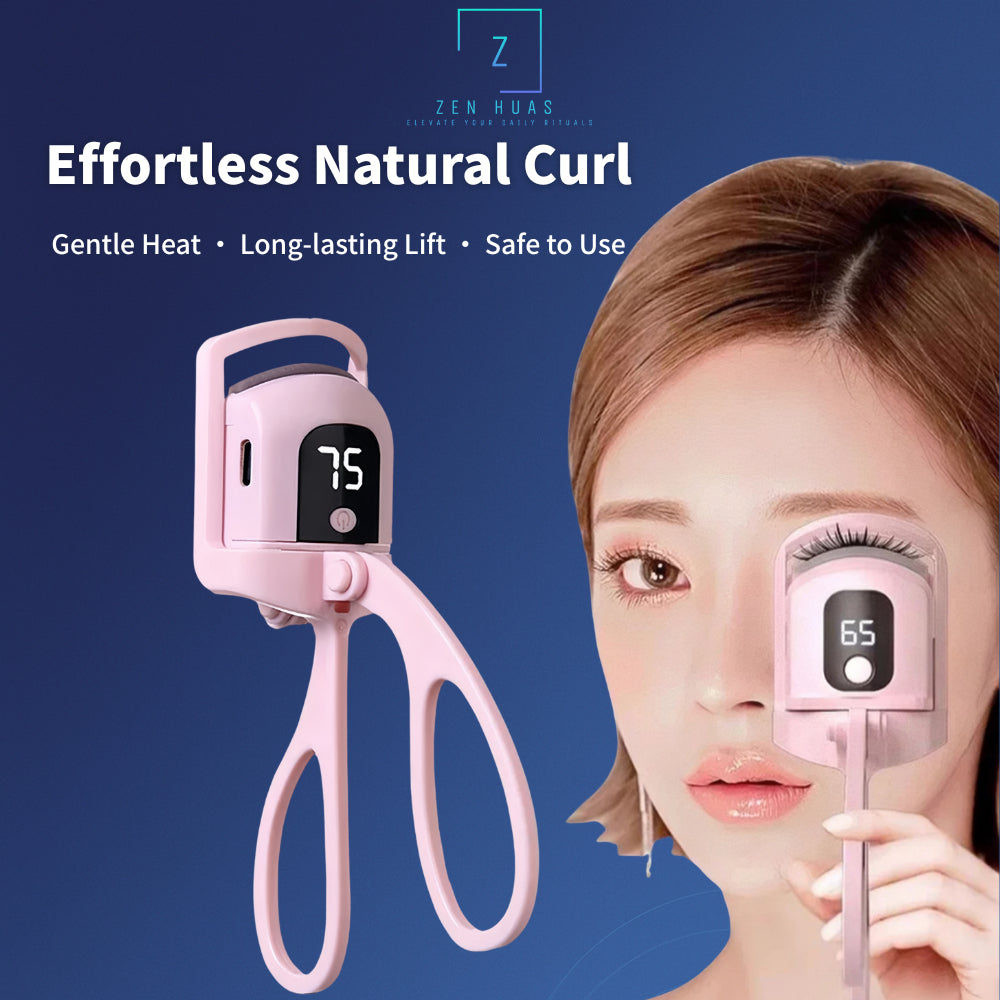 Pro Precision Electric Heated Eyelash Curler | Smart Digital Lash Curler with LED Display, 3 Adjustable Heat Levels 65°C