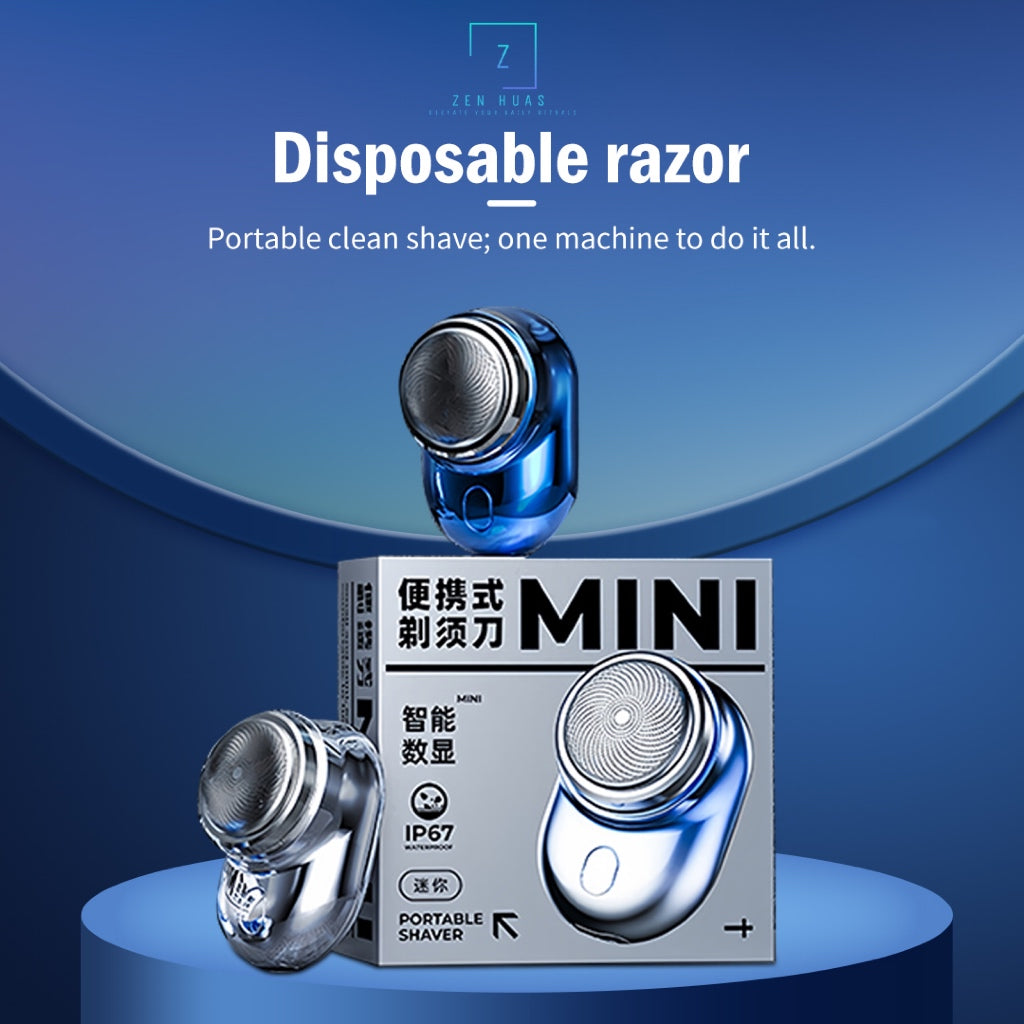 Mini Electric Shaver for Men | Portable Rechargeable Razor with Smart Digital Display | IP67 Waterproof