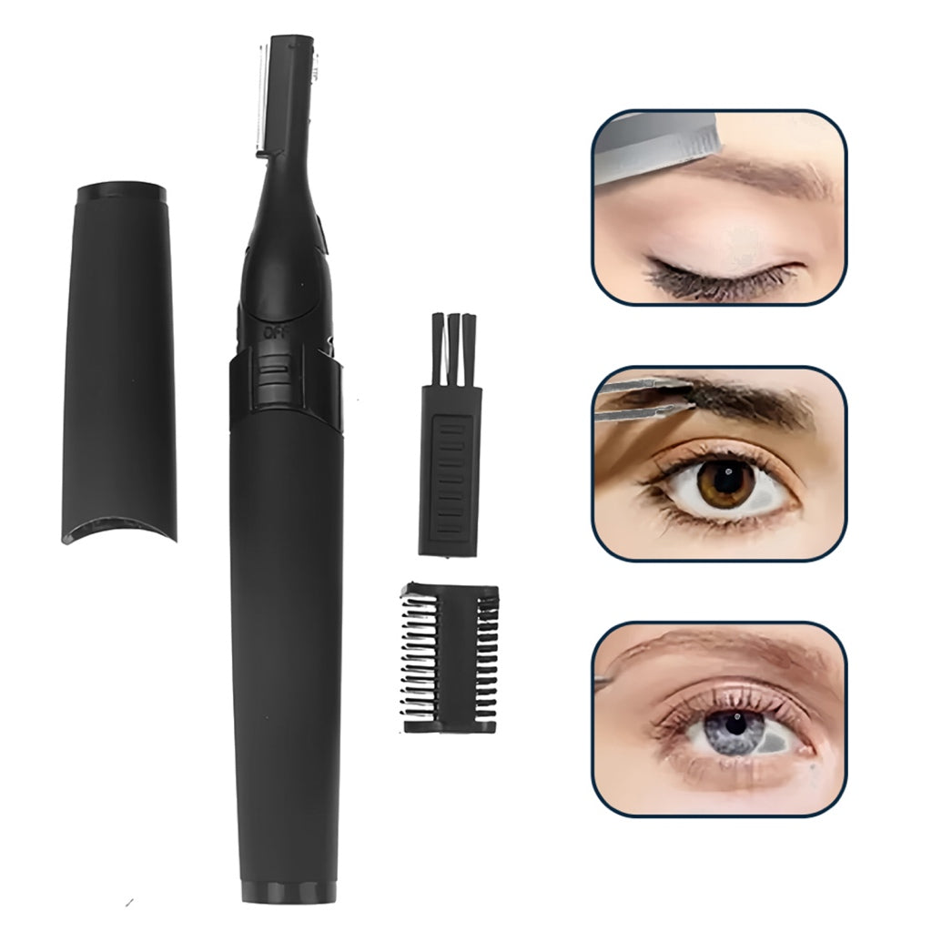 Electric Eyebrow Trimmer for Women & Men | Dual-Head Precision Shaver with R-Type Safety Blade | Gentle & Painless Hair