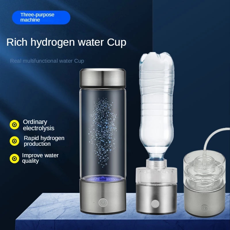 Portable Hydrogen Bottle Water 400ml Oxygen-rich water Small Component Alkaline  Health Electrolytic/Botol hidrogen/富氢水杯