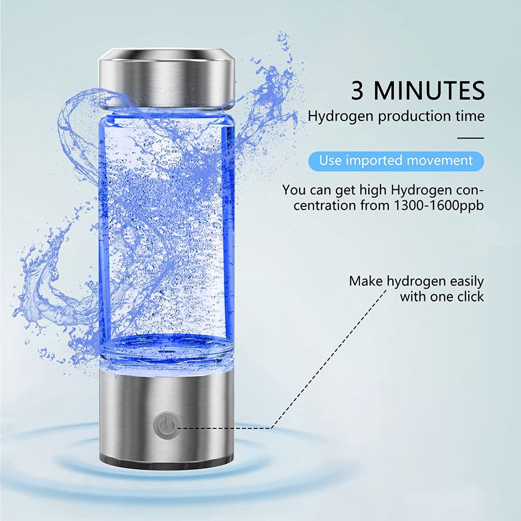 Portable Hydrogen Bottle Water 400ml Oxygen-rich water Small Component Alkaline  Health Electrolytic/Botol hidrogen/富氢水杯