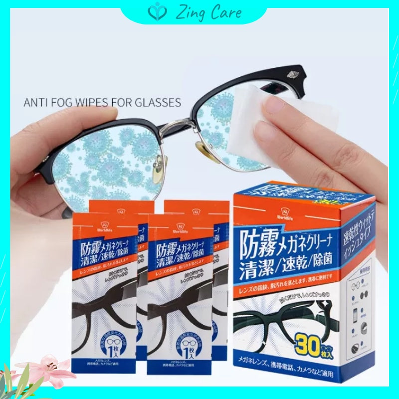 30Pcs Japanese Glasses Anti-Fog Wipes Disposable Cleaning Paper Eye Lens Mobile Phone Screen Artifact Cleaning Paper