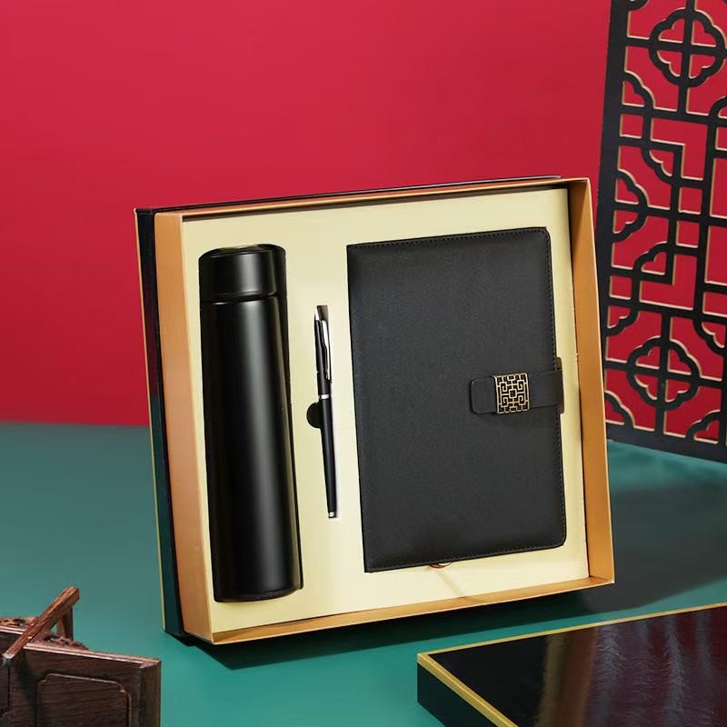 Premium Corporate Gift Set Notebook Tumbler Pen 3-in-1 Office Gift Set for Company Event Door Gift Business Souvenir